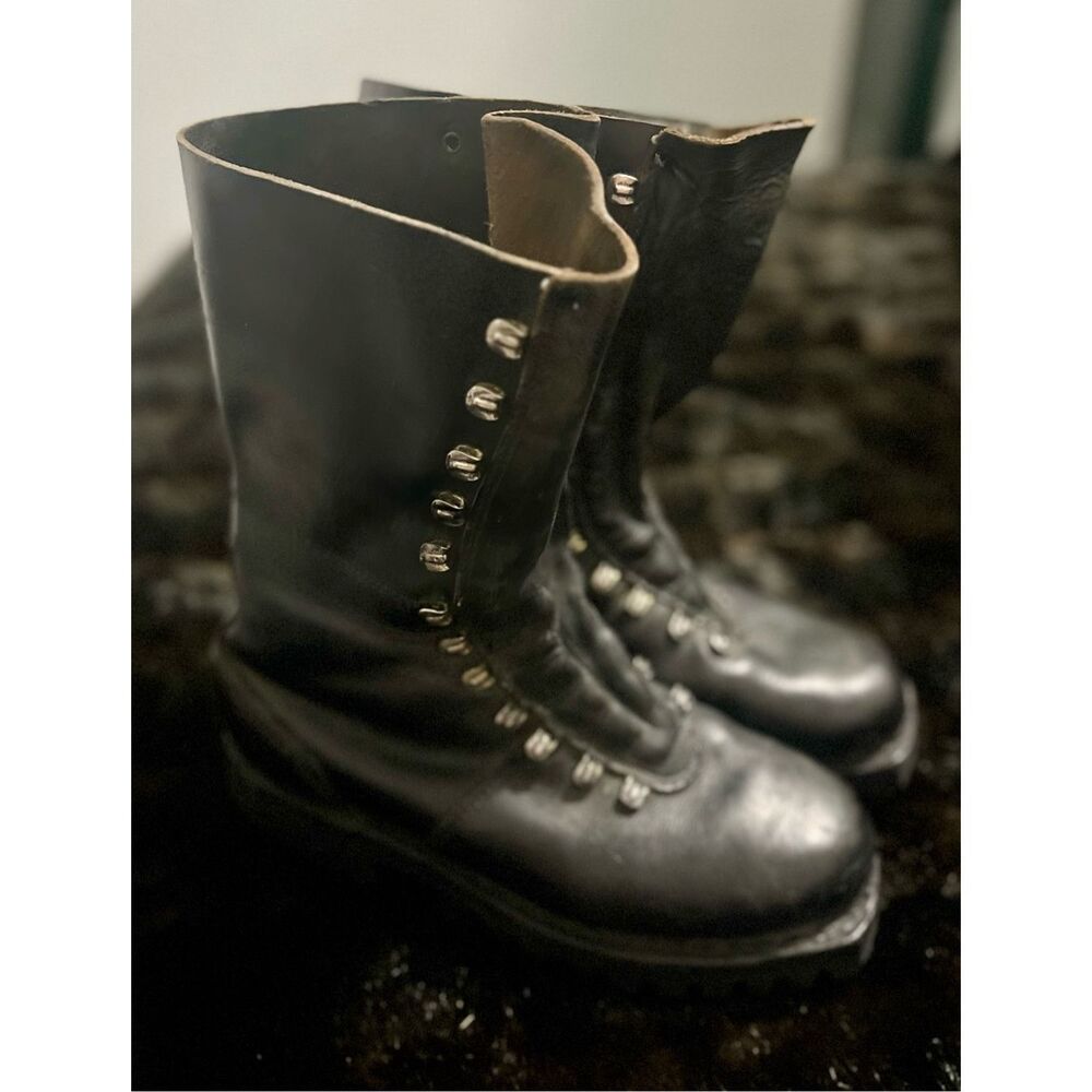 VTG Heereseigentum‎ Steinkogler Black Military Boots Men's EU 41 8  1982